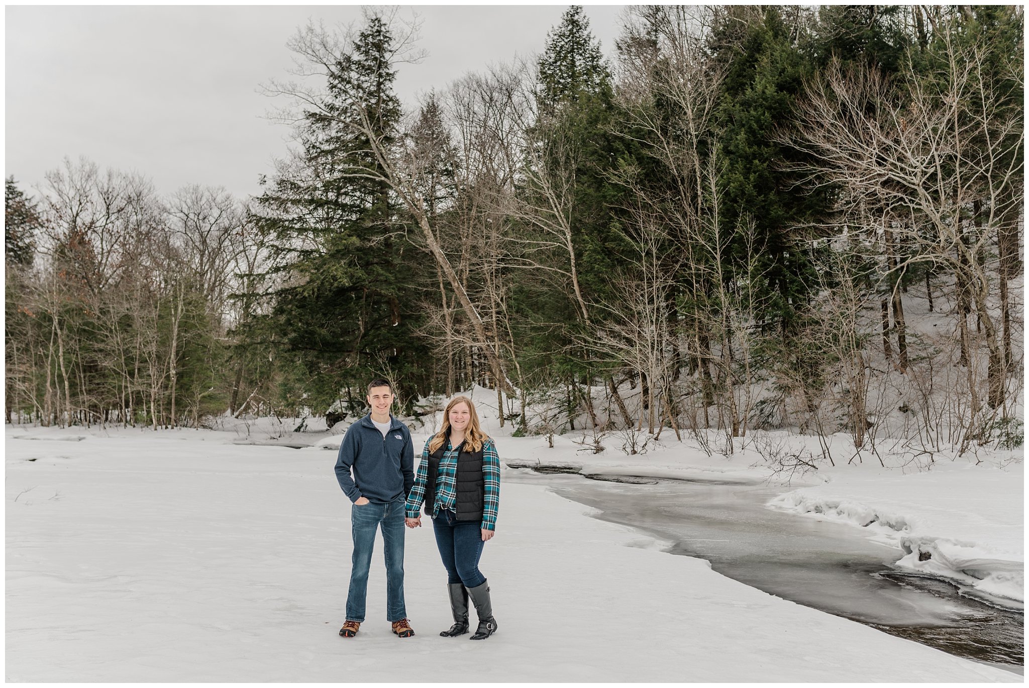 Engagement Session Ideas,Joanna Young Photography,Salmon River Ralls,Waterfall Engagement Photos,Wedding Photographer,Winter Engagement Session,